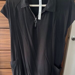 Lululemon Collared Zip-Up Dress – Black – Size 8